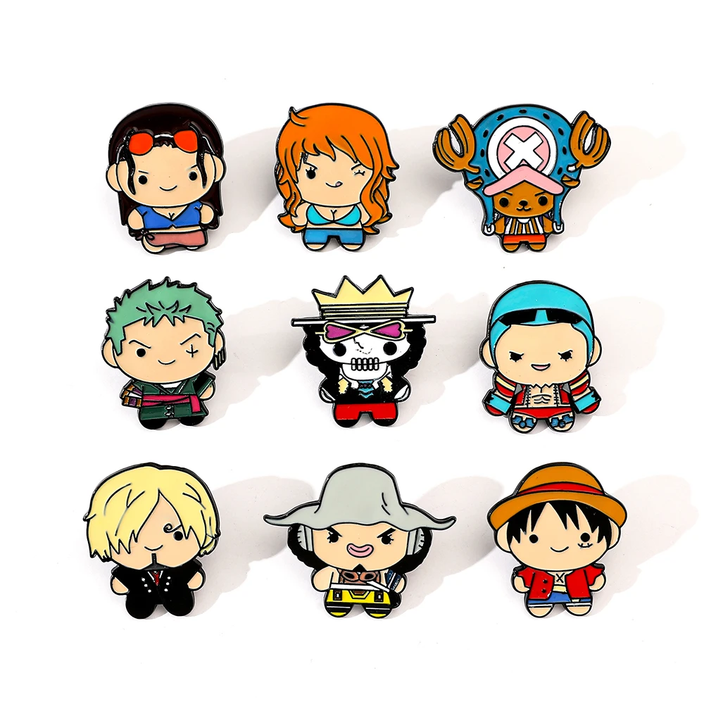 Anime One Piece Merchandise - 9 قطع دبابيس كرتونية إبداعية من