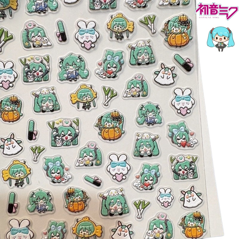 Anime Merchandise Nepal - ملصقات أظافر لطيفة بتصميم هاتسوني ميكو،