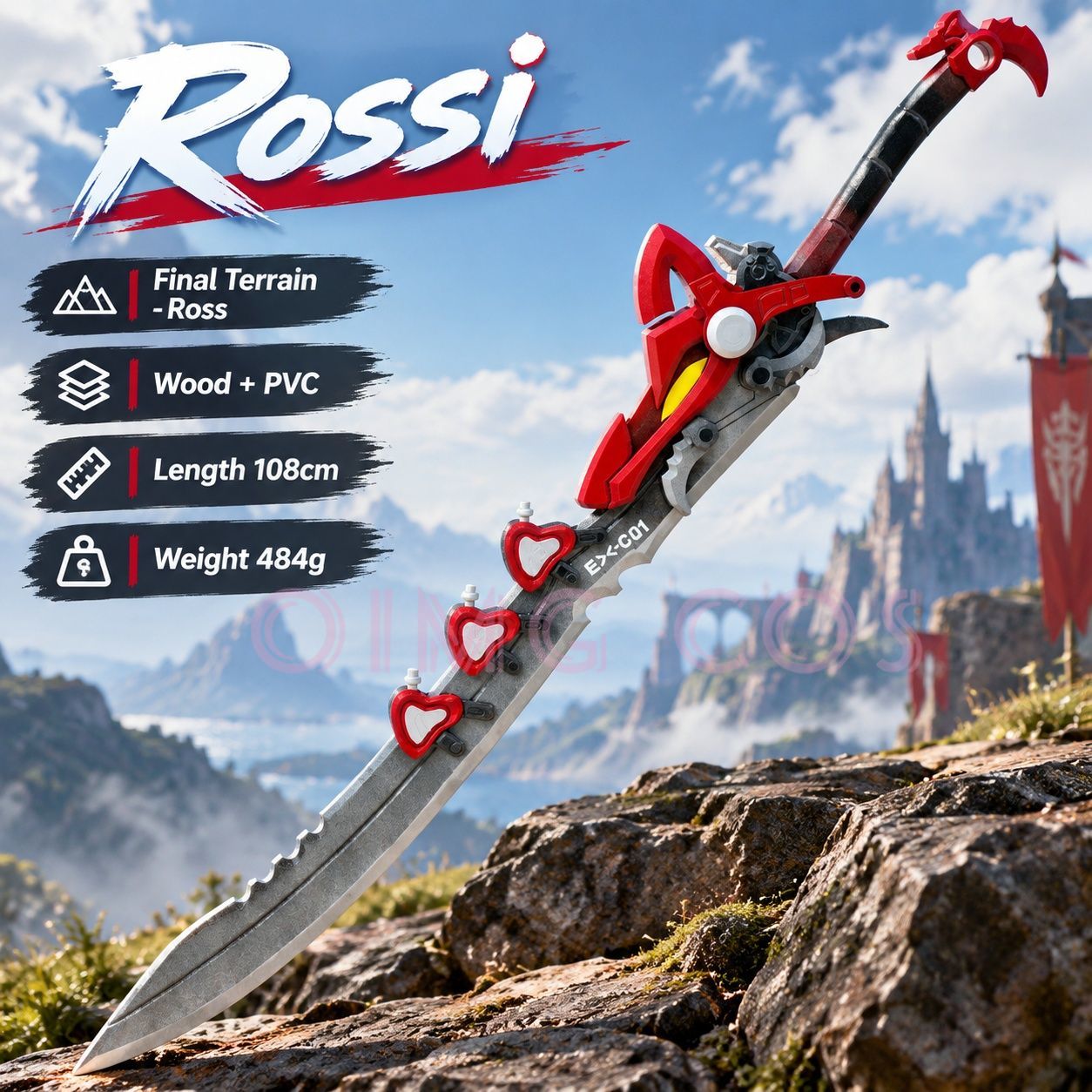 Cosplay Prop Sword - أدوات تنكرية لشخصية روسى من لعبة