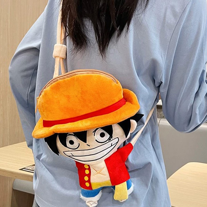 Anime One Piece Merchandise - حقيبة كتف جديدة من القطيفة بتصميم