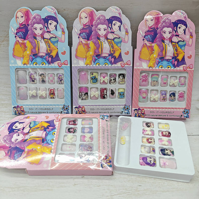 Anime Merchandise Nepal - ملصقات أظافر قصيرة للأطفال بتصميم كرتوني