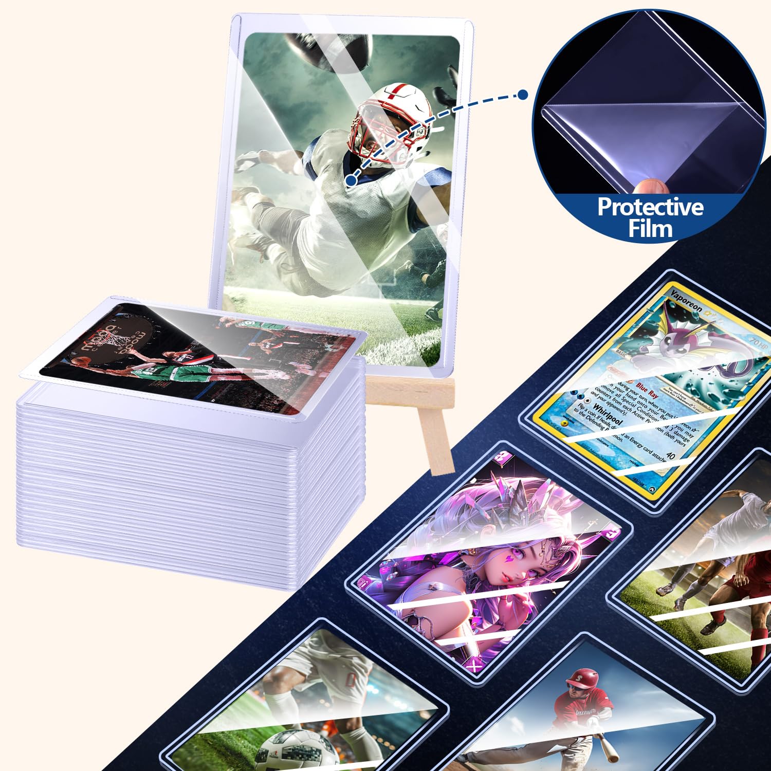 25-50 قطعة من أكمام البطاقات ا - مراجعة Collector Card Sleeve وسعره
